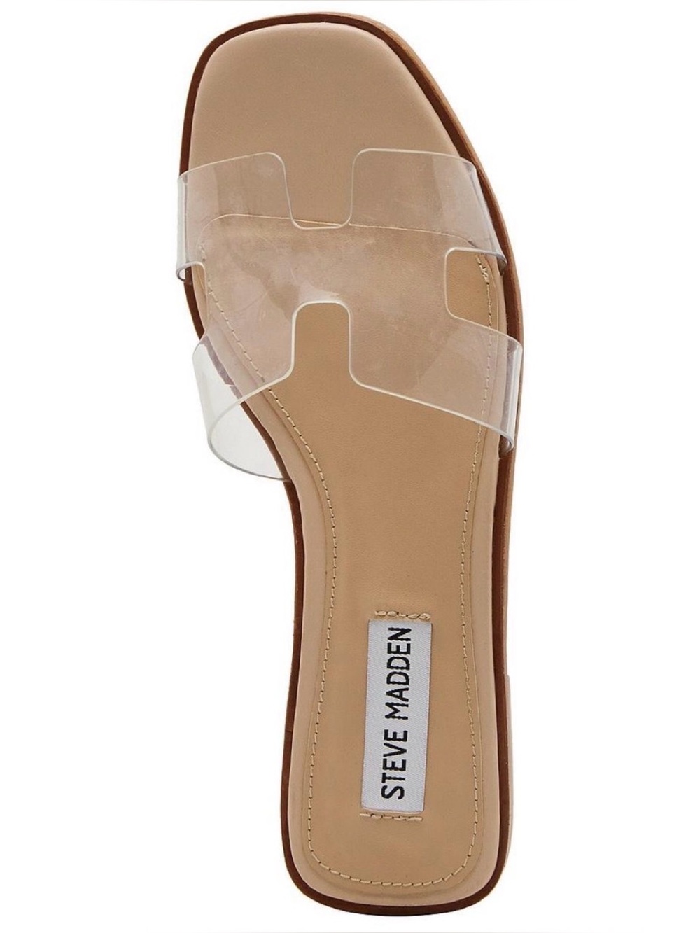 Steve Madden Clear Slide Sandal in Nude